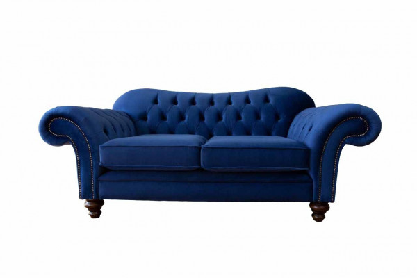 Sofaen Chesterfield Design Sofa 2-Sëtzer Couch Luxus Klassesch Textil