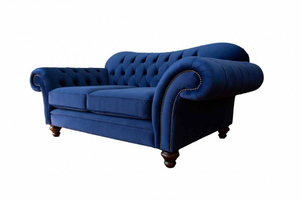 Sofaen Chesterfield Design Sofa 2-Sëtzer Couch Luxus Klassesch Textil