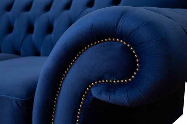 Sofaen Chesterfield Design Sofa 2-Sëtzer Couch Luxus Klassesch Textil