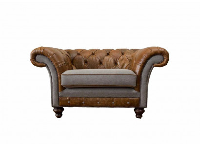 Chesterfield Design Sessel 1-Sëtz Couch Luxus Klassesch Textil Sofas
