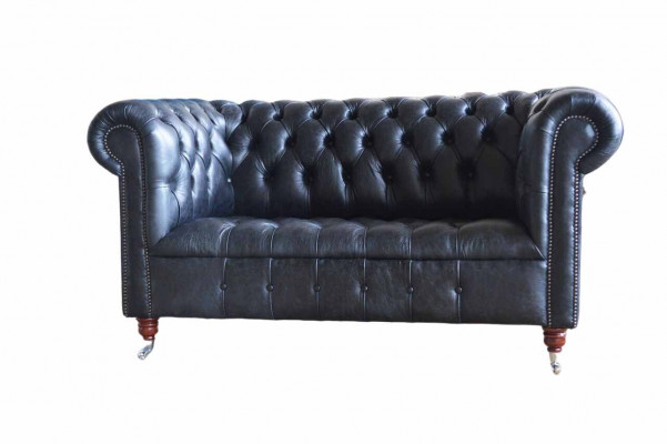 Klassesch Design Chesterfield Luxus Polstersofa Canapé Sëtz Garnissage Lieder Nei