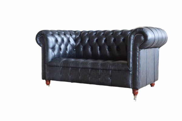Klassesch Design Chesterfield Luxus Polstersofa Canapé Sëtz Garnissage Lieder Nei