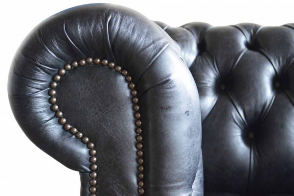 Klassesch Design Chesterfield Luxus Polstersofa Canapé Sëtz Garnissage Lieder Nei