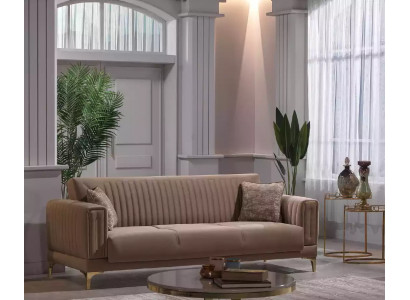 Designer brownen dräistäzer 3-Sëtzer Sofa Wunnzëmmer Polster Couchen