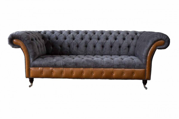 Design Sofa 3 Sëtzer Chesterfield Canapé Polstersofa Drësëtzer Nei