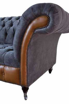 Design Sofa 3 Sëtzer Chesterfield Canapé Polstersofa Drësëtzer Nei