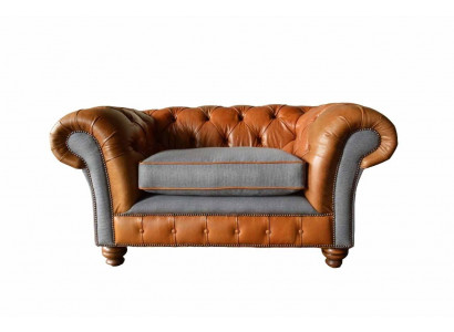 Chesterfield Fauteuil Design Polstersofa Canapé Sofas 1 Sëtzer Textil Neit