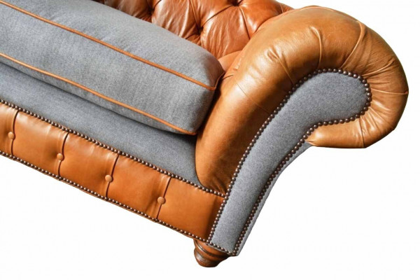 Chesterfield Fauteuil Design Polstersofa Canapé Sofas 1 Sëtzer Textil Neit
