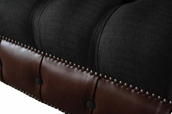 Canapé Zweisitzer Couch Polster Sofa Stoff Chesterfield Couche Gray Nei