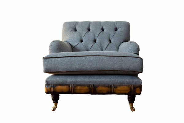 Sëtzfauteuil Ouerfauteuil Sëtzer Stoff Luxus Wunnzëmmer Klassesch Chesterfield