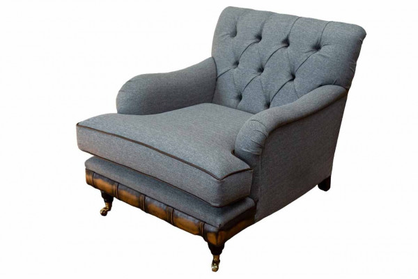 Sëtzfauteuil Ouerfauteuil Sëtzer Stoff Luxus Wunnzëmmer Klassesch Chesterfield