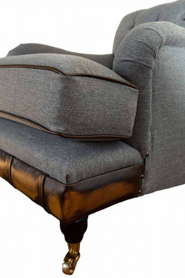 Sëtzfauteuil Ouerfauteuil Sëtzer Stoff Luxus Wunnzëmmer Klassesch Chesterfield