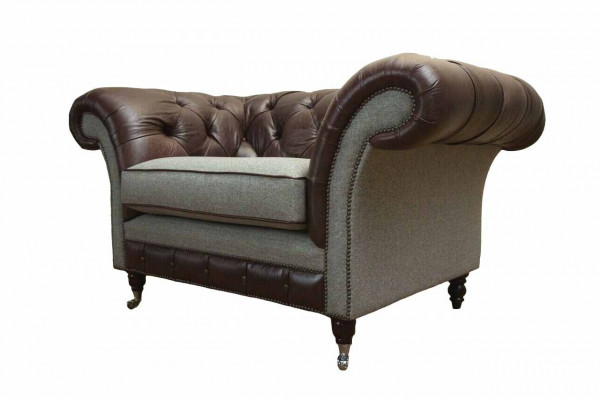 Chesterfield Ouerfauteuil Gro Sofagarnitur Fauteuil Couch Ledersofa Nei