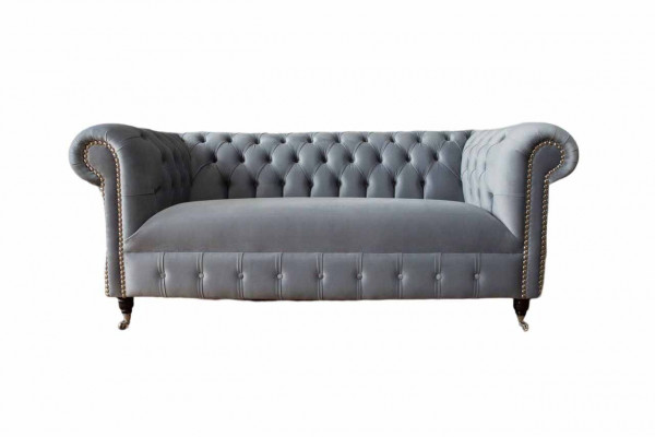Chesterfield Gro Couch Drësëtzeger Sofa Couchen Sofae Samt Miwwelen 230cm
