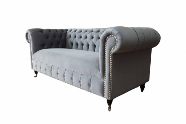 Chesterfield Gro Couch Drësëtzeger Sofa Couchen Sofae Samt Miwwelen 230cm