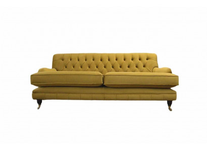 Sofa 3 Sëtzer Giel Polstersofa Wunnzëmmer Elegantes Design Klassesch.
