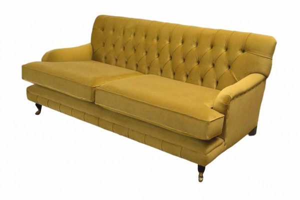 Sofa 3 Sëtzer Giel Polstersofa Wunnzëmmer Elegantes Design Klassesch.