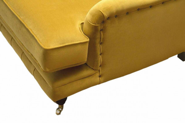 Sofa 3 Sëtzer Giel Polstersofa Wunnzëmmer Elegantes Design Klassesch.