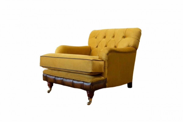 Sesselen 1 Sëtz Sofas Stoff Wunnzëmmer Textil Luxus Miwwelen Einsëtzer Chesterfield