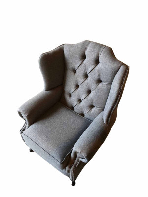 Fotell Ouerfotell Stoffgro Wohnzimmer Polyester 1-Sëtzer Modern Nei