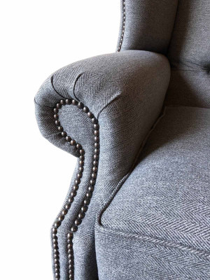 Fotell Ouerfotell Stoffgro Wohnzimmer Polyester 1-Sëtzer Modern Nei
