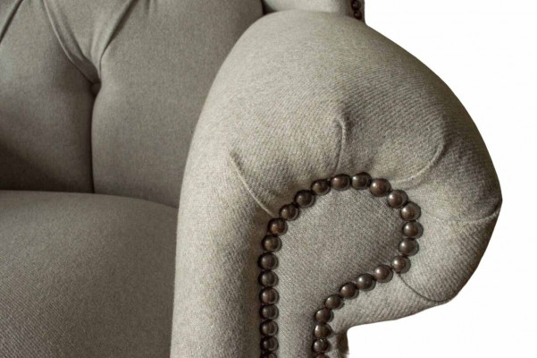 Groussen Ouerfauteuil Fauteuil Design Polster Chesterfield Textil Wunnzëmmer