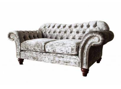 Chesterfield Polster Textil Canapé 2 Sëtzer Canapé Design Luxus Stoffcanapéen