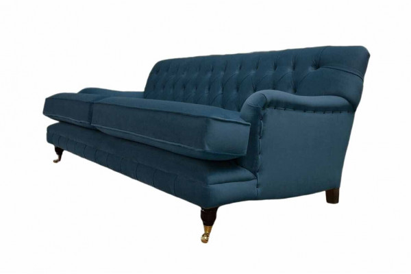 Chesterfield Design Luxus Polstersofa 3 Sëtzer Blo Couch Textil Neit