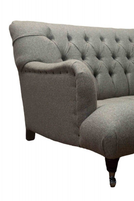 Luxus Dräisëtzer Gro Sofa 2 Sëtzer Design Chesterfield Miwwelen Couchen