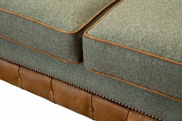 Sofa 3 Sëtzer Design Polster Couchen Lieder Relax Chesterfield Dräisëtzer