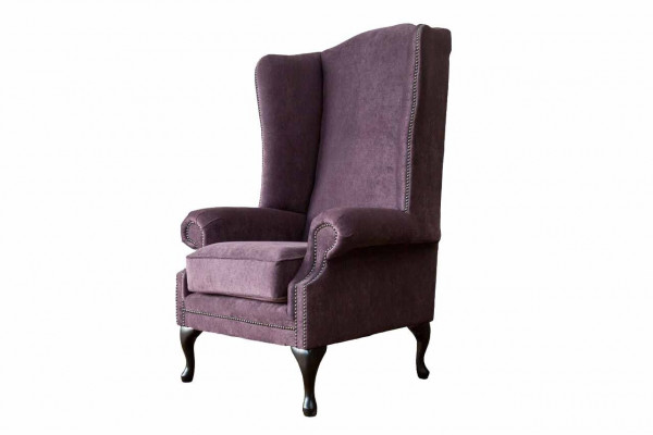 Chesterfield Fauteuil Stoff Lounge Club Purple Luxus Ohrsessel