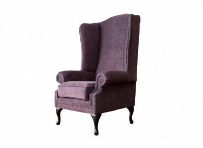 Chesterfield Fauteuil Stoff Lounge Club Purple Luxus Ohrsessel