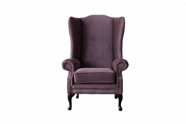 Chesterfield Fauteuil Stoff Lounge Club Purple Luxus Ohrsessel