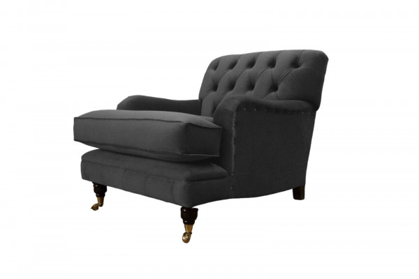 Chesterfield Fauteuil Canapé Polster 1 Sëtz Design Canapéen Textil Nei