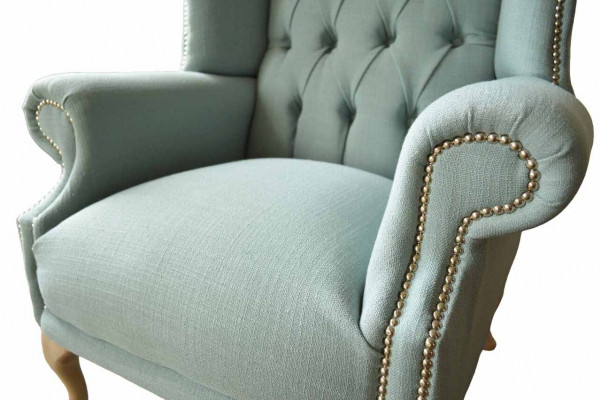 Ohrsessel Sesseldesign Polster wäiss Couch Chesterfield Textil Nei