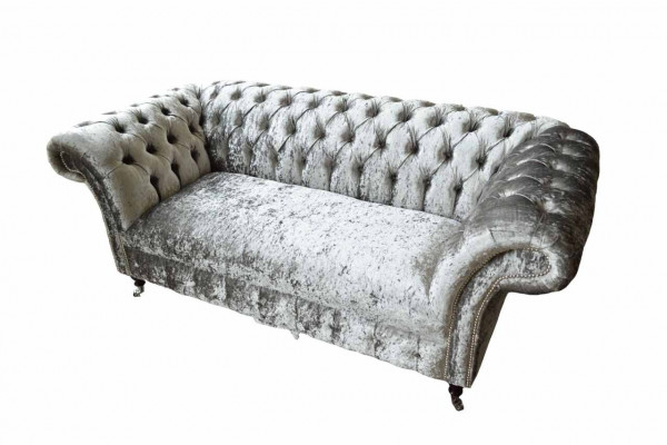 Chesterfield Design Sofa Canapé 2 Sëtzer Polsterig Gro Sofas Canapéen Nei