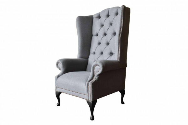 Ohrensessel Chesterfield Sofa Canapé Plüsch 1 Plazere Grom Sëtz Textil