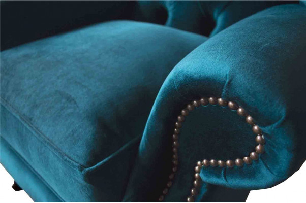 Groussegréng Ouersessel Sëtz Design Polster Chesterfield Textil Wunnzëmmer