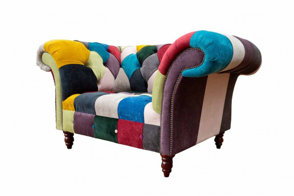 Sëtz Design Chesterfield Lounge Méifaarweg Canapé Eensëtzer 130cm Nei