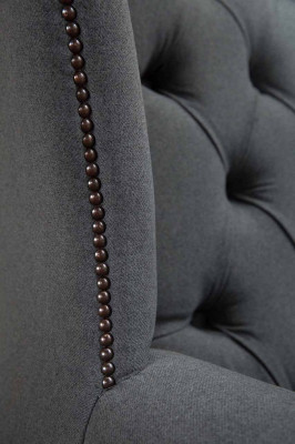 Grau Ouschteressesel Sessel Design Polstersofa Couch Chesterfield Textil Nei
