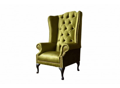 Ohrensessel Chesterfield Sofa Couch Polster 1 Sëtz Sessel Textil Nei