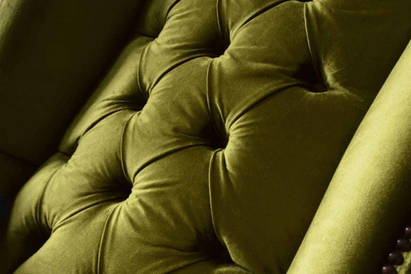 Ohrensessel Chesterfield Sofa Couch Polster 1 Sëtz Sessel Textil Nei