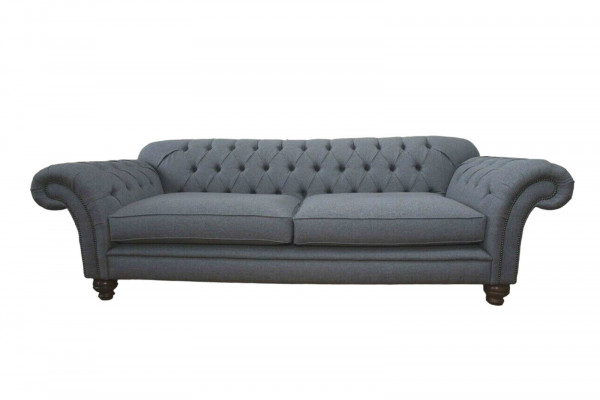 Sofa Luxus Textil Chesterfield Canapéen Sofas gepolstert 3 Sëtzer Gro Design