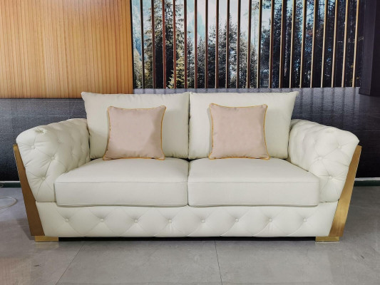 Design Zweisitzer Lounge Miwwelen 2 Sëtzer Sofa Couch Polster Club Sofae Couchen