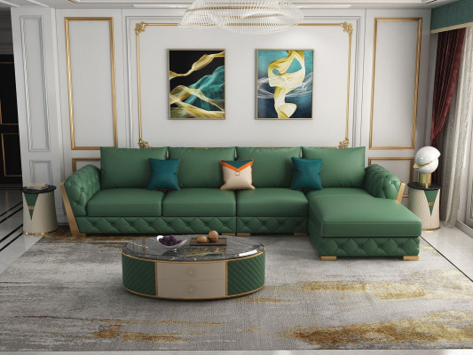 Ecksofa L-Form Garnitur Design Modern Sofas Couch Wunnlandschaft Ledersofa Sofa