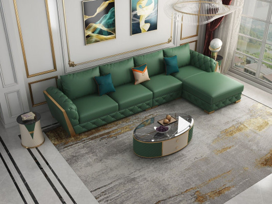 Ecksofa L-Form Garnitur Design Modern Sofas Couch Wunnlandschaft Ledersofa Sofa