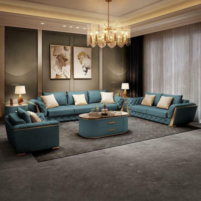 Lieder Designer Canapé Couch Polster Garnitur 6tlg. Set Garnituren Couchtisch