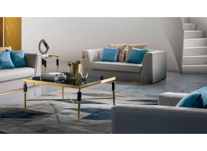 Couchtisch Edler Säitendësch Wunnzëmmer Klassesch Design Dësch Glas