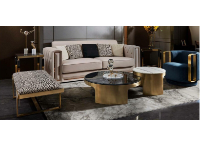 Hocker Zebra Wunnzëmmer Edelstol Neit Modern Design Miwwele Luxus