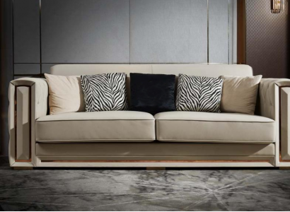 Chesterfield Sofa Beige Lieder Luxus Wunnzëmmer Design Couchen Polster